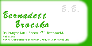 bernadett brocsko business card